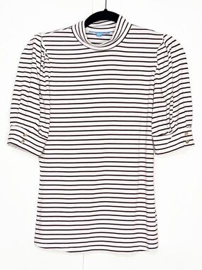 Draper James Striped Mock Neck Top